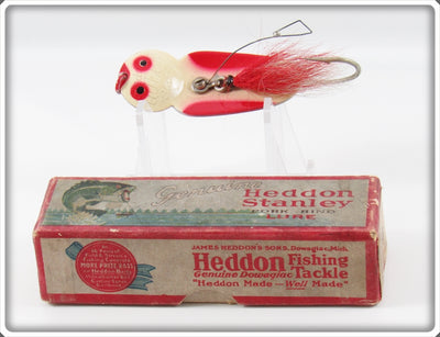 Vintage Heddon Red & White Queen Stanley Lure In Box 282 