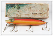 Vintage Heddon Rainbow 8" Musky Vamp In Box 7601