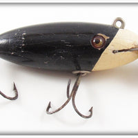 Vintage Creek Chub Black White Slant Head Baby Wiggler Lure 211