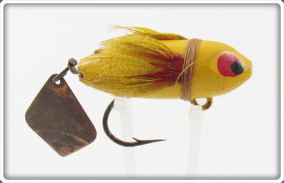 Vintage Heddon Yellow Fly Rod Flaptail Bug Lure