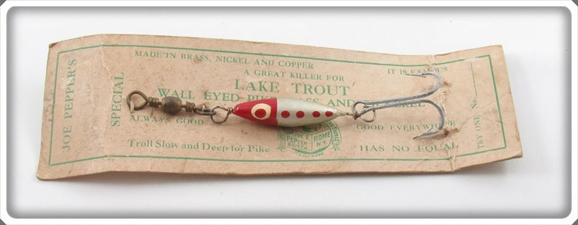 bottle cap fishing lures Vintage Joe Pepper Stream Lined Minnow Lure On Card For Sale