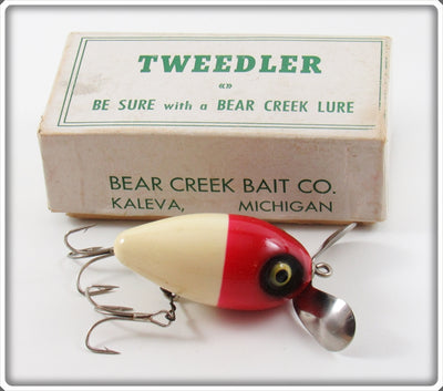 Vintage Bear Creek Bait Co Red & White Tweedler Lure In Box 