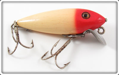 Vintage Heddon Red Head White Zinc Eye 110 River Runt 112 