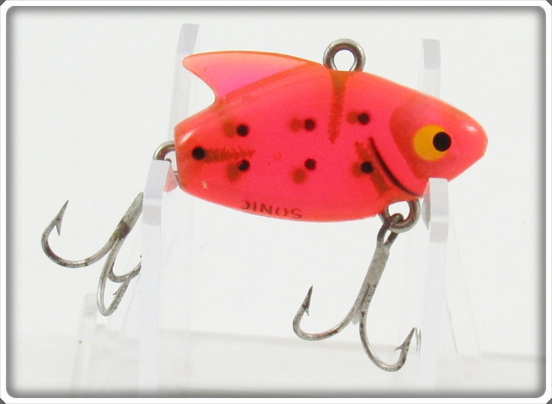 Vintage Heddon Fire Red With Black Spots Sonic Lure 385 FRBS For