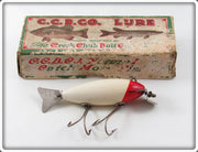 Creek Chub Red Slant Head White Deluxe Wagtail In Box 802