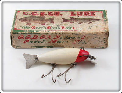 Creek Chub Red Slant Head White Deluxe Wagtail In Box 802