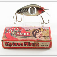 Uniline Mfg Co. Grey Ribs Red Head Spinno Minno In Box 503 