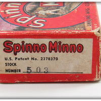 Uniline Mfg Co. Grey Ribs Red Head Spinno Minno In Box 503