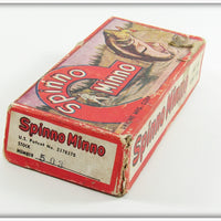 Uniline Mfg Co. Grey Ribs Red Head Spinno Minno In Box 503