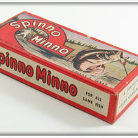 Uniline Mfg Co. Red Pastel Gold Ribs Spinno Minno In Box 601