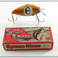 Uniline Mfg Co. Red Pastel Gold Ribs Spinno Minno In Box 601 