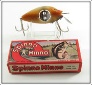 Uniline Mfg Co. Red Pastel Gold Ribs Spinno Minno In Box 601 
