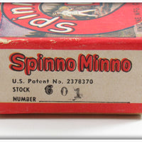 Uniline Mfg Co. Red Pastel Gold Ribs Spinno Minno In Box 601