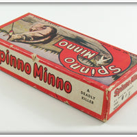 Uniline Mfg Co. Red Pastel Gold Ribs Spinno Minno In Box 601