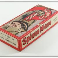 Uniline Mfg Co. Red Pastel Gold Ribs Spinno Minno In Box 601