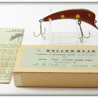 Vintage R - K Tackle Co. Mahogany Hollowhead Lure In Box