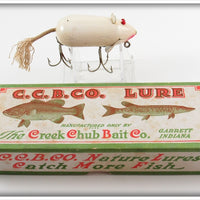 Vintage Creek Chub White Lucky Mouse Lure In Box 3602