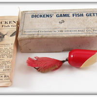 The Dickens Bait Co. Red & White Weedless Wonder Lure In Box 