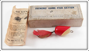 The Dickens Bait Co. Red & White Weedless Wonder Lure In Box 