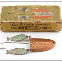 Vintage Lou Eppinger Copper Dardevle Klinker Lure In Box