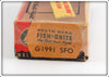 South Bend Fire Orange Black Shadow Wave Fish Obite In Box G1991 SFO