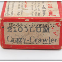 Heddon Solid White Luminous Crazy Crawler Empty Box 2100 LUM