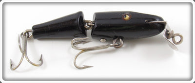 Vintage Creek Chub Solid Black Jointed Midget Pikie Lure 4213