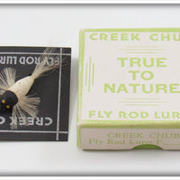 Vintage Creek Chub White Black Head Fly Rod Hum Bird Lure In Box F301