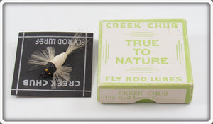 Vintage Creek Chub White Black Head Fly Rod Hum Bird Lure In Box F301