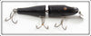 Vintage Creek Chub Solid Black Glass Eye Jointed Pikie Lure 2613