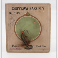 Shakespeare Brown Hackle Chippewa Bass Fly Lure On Card