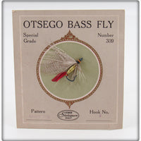 Vintage Shakespeare Grizzy King Otsego Bass Fly Lure On Card 