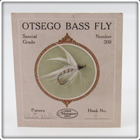 Vintage Shakespeare White Miller Otsego Bass Fly Lure On Card