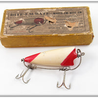 Bite Em Bate Sales Co Red & White Rotating Bait In Box