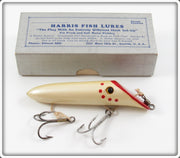 Harris Fish Lures White Pearl Red Dot Size 4 Salmon Plug In Box