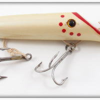 Harris Fish Lures White Pearl Red Dot Size 4 Salmon Plug In Unmarked Box