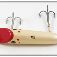 Harris Fish Lures White Pearl Red Dot Size 4 Salmon Plug In Unmarked Box