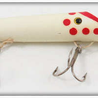 Harris Fish Lures White Red Dot Size 5 Salmon Plug Lure