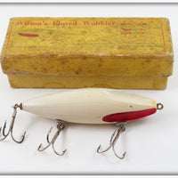 Vintage Hastings Sporting Goods White Wilson Wobbler Lure With Box Top