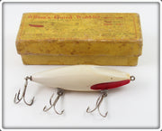 Vintage Hastings Sporting Goods White Wilson Wobbler Lure With Box Top