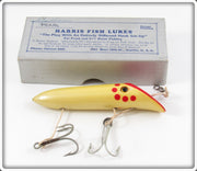 Harris Fish Lures Yellow Pearl Red Dot Size 4 Salmon Plug With Box Lid