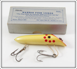 Harris Fish Lures Yellow Pearl Red Dot Size 4 Salmon Plug In Box