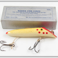 Harris Fish Lures White Red Dot Yellow Scale Size 5 Salmon Plug In Box