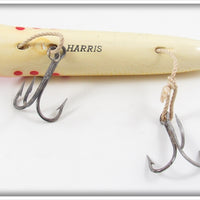 Harris Fish Lures White Red Dot Yellow Scale Size 5 Salmon Plug In Box