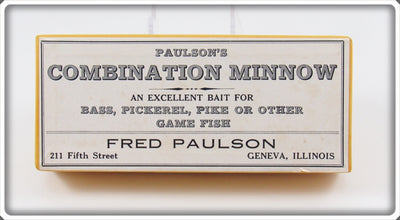 Vintage Fred Paulson Paulson's Combination Minnow Empty Box 