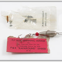 Vintage P&K Fly Rod Spinning Minnie On Card