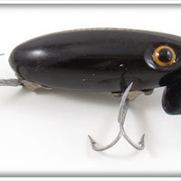 Vintage Fred Arbogast Black Plastic Lip Jitterbug Lure