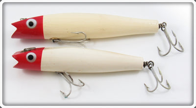 Vintage Creek Chub Red Head White Surf Darter & Salt Spin Darter Pair