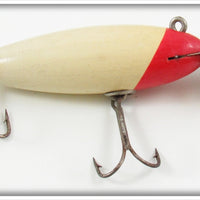 Vintage Creek Chub Red Slant Head White Baby Wiggler Lure 202