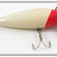 Vintage Creek Chub Red Slant Head White Wiggler Lure 102